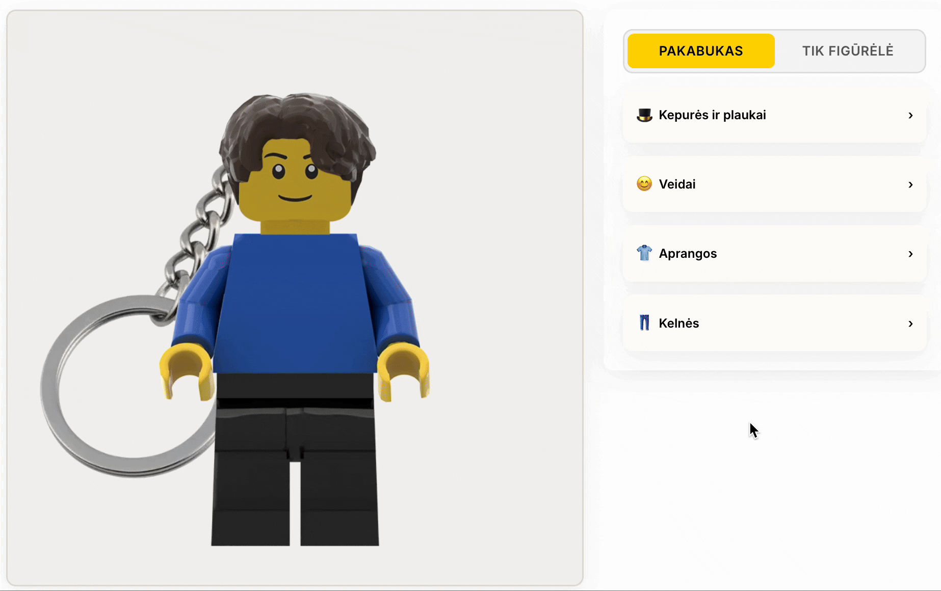 LEGO minifigūrėlės kūrimas